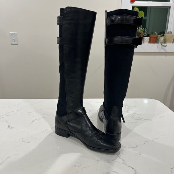 Stuart Weitzman Black leather boots Size 7 M equestrian Style - Picture 7 of 10